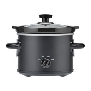Mainstays 2 Qt Manual Slow Cooker, Matte Black