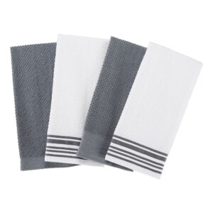 Mainstays 4-Pack 16”x26” Woven Kitchen Towel Set, Grey