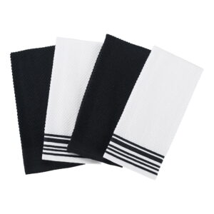 Mainstays 4-Pack 16”x26” Woven Kitchen Towel Set, Rich Black