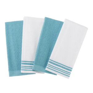 Mainstays 4-Pack 16”x26” Woven Kitchen Towel Set, Topaz