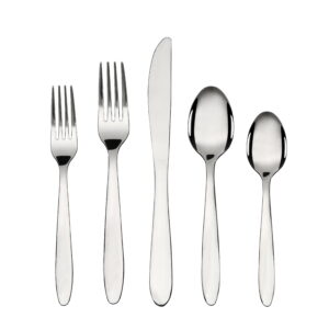 Mainstays Breck 20-Piece Stainless Steel Silver Flatware Set, Service for 4 Adults