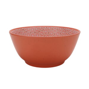 Mainstays by Becky G. & Alejandra Bamboo Melamine Cereal Bowl, Orange Tile Pattern