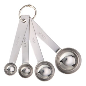 Mainstays Kitchen Stainless Steel 4-Piece Nesting Measuring Spoons Set, Stainless Steel Finish