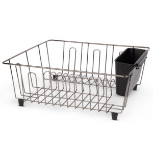 Mainstays Small Dish Drainer Rack - Chrome/Black
