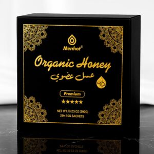 Menhot Honey for Men - LARGE PACK 29 Sachets : Honey, Jelly, Herbals with Panax Ginseng, Maca, Wolfberry, Tribulus Terrestris, No Added Sugar