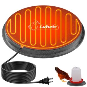 Metal Chicken Water Heater for Winter, 13'' Chicken Waterer Heater Base for 1-5 Gallon Metal or Plastic Poultry Waterer, Outdoor Plug in Poultry Water Heated Base for Chickens...