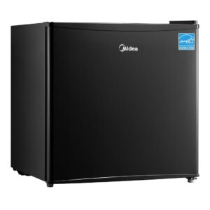 Midea WHS-65LB1 Compact Refrigerator, 1.6 Cubic Feet Single Door Fridge, Mini Fridge for Office/Bedroom/Dorm/Living Room/Garage with Adjustable Legs, Black