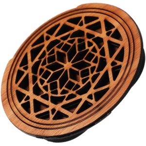 Milisten Wooden Acoustic Guitar Soundhole Cover with Carved Design Feedback Muter for Stage Studio Use Guitar Accessories