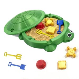 Mini Turtle Sandbox for Desk, Turtle Sandbox with Lid, Mini Zen Garden with Molds Sand Mini Tools Fun Gifts Home Office Decor