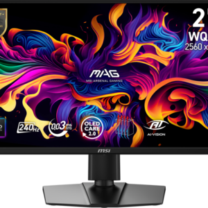 MSI MAG 272QP QD-OLED X24 27" 16:9, 240Hz Gaming Monitor, 0.3ms, 2560 x 1440 (WQHD), 1x DP (1.4a), 2xHDMI (2.1), HDR ready, G-SYNC Compatible &