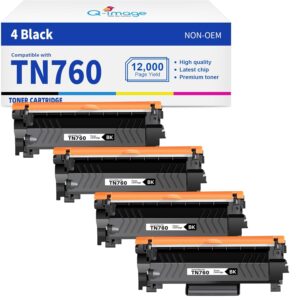 (New Chip) TN760 Compatible Toner Cartridges Replacement for TN760 TN-760 TN730 Toner Work with DCP-L2550DW HL-L2350DW MFC-L2750DW MFC-l2710DW HL-L2370DW HL-L2390DW HL-L2395DW...