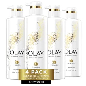Olay Cleansing & Firming Body Wash With Vitamin B3 And Collagen, 2120 mL Total (Pack of 4)