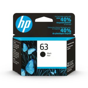Original HP 63 Black Ink Cartridge | Works with HP DeskJet 1112, 2130, 3630 Series; HP ENVY 4510, 4520 Series; HP OfficeJet 3830, 4650, 5200 Series | Eligible for Instant Ink |...
