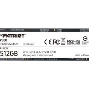 Patriot P300 M.2 2280 512GB PCIe Gen3 x4, NVMe 1.3 Internal Solid State Drive (SSD) P300P512GM28