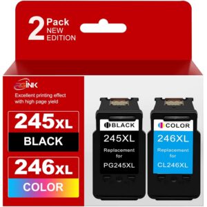 PG-245XL CL-246XL Ink Cartridge Replacement for Canon Ink 245 246 Combo Pack for Canon 245XL 246XL Ink with Canon ts3420 Ink cartridges, MG2522 MG2520 TR4500 TS3120 TS3400...