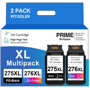 PG-275 XL/CL-276 XL High Yield Compatible for Canon 275 276 XL Ink Cartridges Replacement for Canon Printer Ink 275 276 Compatible for Canon Pixma TS3720 TR4720 TR4700 TR4723...