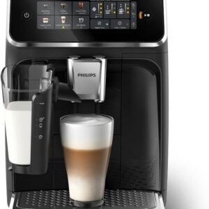 PHILIPS 3300 Series Fully Automatic Espresso Machine with LatteGo Milk System and integrated grinder, 6 Hot & Iced Coffee Pre-Sets, 40% Quieter SilentBrew, 15-Bar Pressure,...