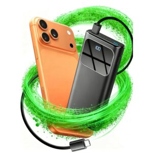 Power Bank, Portable Charger 10000mAh with PD 15w Fast Charging, 4 Outputs 3 Inputs with Built in TypeC, USBA Battery Pack, Compatible with iPhone 17 16 15 14 Pro Max Samsung...