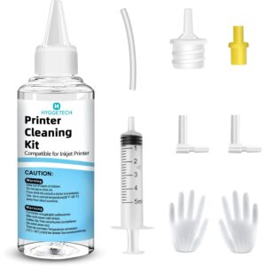 Printer Cleaning Kit 100ml, Print Head Nozzle Cleaner for Brother Inkjet, Printer Head Cleaning Kits for Epson, Printer Head Cleaner Sublimation Printer, Print Head Cleaner for...