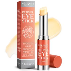 Retinol Eye Balm Stick with Bakuchiol: Under Eye Cream for Dark Circles Puffiness Eye Bags Wrinkles Fine Lines - Hyaluronic Acid Hydrating Brightening - Portable & Perfect for...