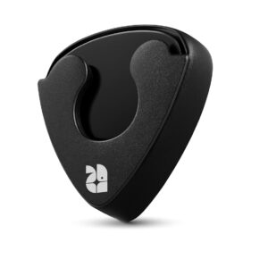 ROTOPATA Guitar Pick Holder with Adhesive Back, Black Guitar Pick Case with Spring, Guitar Accessories Stuck on Guitarra, Electric, Acoustic, Ukulele, Bass (No Picks)