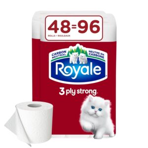 Royale 3-Ply Strong Toilet Paper, 48 Equal 96 Rolls, 165 Bathroom Tissues per roll