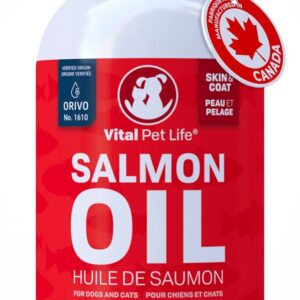 Salmon Oil for Dogs 237 mL - Healthy Skin & Coat, Fish Oil, Omega 3 EPA DHA, Liquid Food Supplement for Pets, All Natural, Supports Joint & Bone Health, Natural Allergy &...