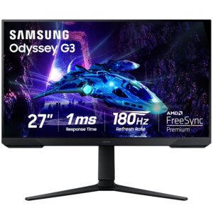 Samsung 27 inch Odyssey G3 Gaming Monitor FHD 180 Hz Refresh Rate (LS27DG302ENXZA) -[Canada Version] (2024)