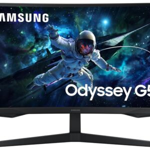 Samsung Odyssey 27 inch Curved Gaming Monitor (2,560 x 1,440) G55C QHD 165 Hz 1 ms, HDR10, FreeSync, Eye Saver Mode, 1000R Curvature- LS27CG550ENXZA