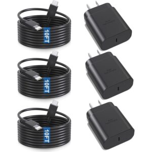 Samsung Super Fast Charger,3 Pack Type C 25W USB C Wall Charger Fast Charging with 10FT Long Type C to C Cable for Samsung Galaxy S24 Ultra/S24/S24+/S23...