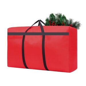 Small Christmas Tree Storage Bag 4Ft/5Ft Heavy Duty Reusable 600D Oxford Fabric Dustproof Xmas Tree Bag/Container/Holder for Short Artificial Christmas Tree(39" X 12" X 24") Red