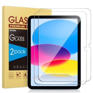 SPARIN Screen Protector for iPad A16 11th Generation/10th Generation (11 inch 2025/10.9 inch 2022), 2 Pack 9H Hardness Tempered Glass for iPad 11 10 Gen with Case Friendly,...