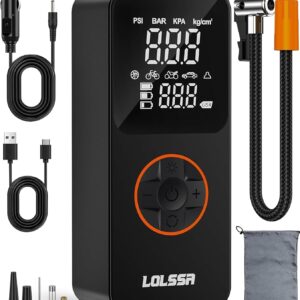 Tire Inflator Portable Air Compressor-Air Pump Cordless Electric for Car, Motorcycle, Bike, Ball,150PSI with Tire Gauge Pressure, Dual-Use Type