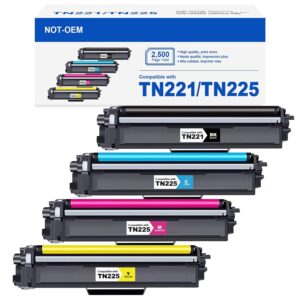 TN221 Toner Cartridges TN225 Toner Compatible Replacement for TN221 TN225 TN-221 TN-225 Use with MFC-9130CW HL-3170CDW MFC-9330CDW MFC-9340CDW HL-3140CW HLL3170CDW MFC-9140CDN...