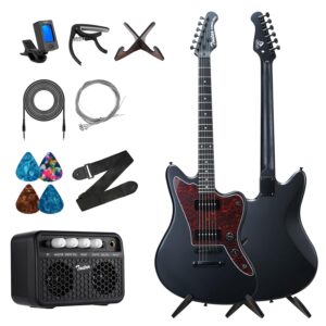Tostar 39" Electric Guitar Kit with 10W Amp, P90 Pickup, Black Matte Finish, Tune-O-Matic Bridge, Beginner Guitar for Adults with Multi-Mode Tuner, Capo, Stand, 4 Picks, Strap,...