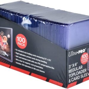 Ultra PRO 3" x 4" Clear Regular Toploaders and Soft Sleeves Bundle (100ct) for Standard Size Cards