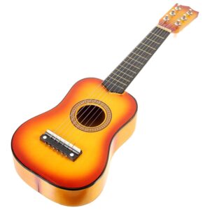 Veemoon 21 Inch Kids Acoustic Guitar 6 String Wooden Small Guitar Beginner Instrument (Yellow)