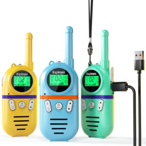 Walkie Talkies for Kids Rechargeable, 48 Hours Working Time 2 Way Radio, Birthday Gifts for Boys Girls, Family Games Outdoor Hiking Camping,3-12 Years Old Toys 3 Pack