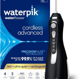 Waterpik Cordless Advanced 2.0 Water Flosser for Teeth, Gums, Braces, Dental Care with Travel Bag & 4 Tips, CDA Validated, Waterproof Rechargeable Handheld, White (1 Count)...