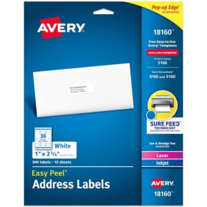 White Easy Peel Address Labels with Sure Feed