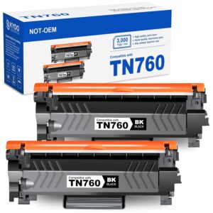 [with CHIP] TN760 Toner Cartridge Replacement for TN 760 TN-760 TN730 Toner Compatible with DCP-L2550DW MFC-L2710DW HL-L2370DW HL-L2390DW MFC-L2750DW HL-L2390DW HL-L2350DW (2...