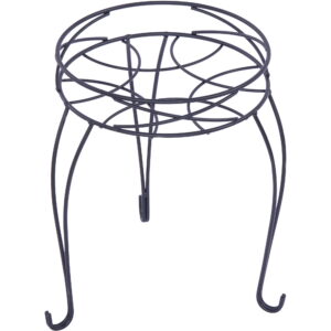 13IN Mainstays Round Matte Black Metal Plant Stand