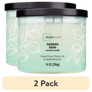 (2 pack) Mainstays 3-Wick Ombre Wrap Garden Rain Candle, 14-Ounce
