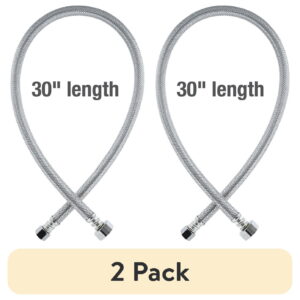(2 pack) Mainstays 30 inch Stainless Steel Faucet Supply Line Hose, 1-Pack (59705)