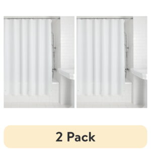 (2 pack) Mainstays Light Weight PEVA Shower Curtain Liner, 70" x 71" – White