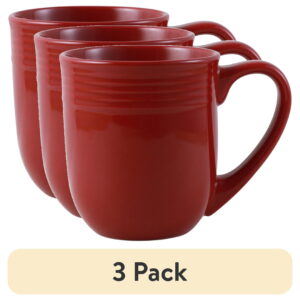 (3 pack) Mainstays Chiara Stoneware 16.5-oz Red Mug