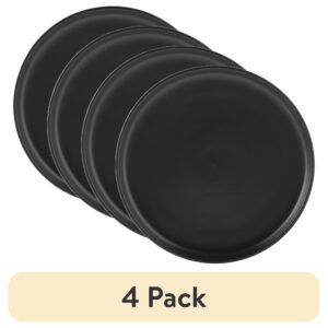 (4 pack) Mainstays Alessandra Matte Black Round Stoneware Salad Plate