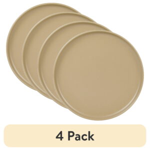 (4 pack) Mainstays Alessandra Matte Brown Round Stoneware Solid Salad Plate