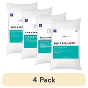 (4 pack) Mainstays Back & Side Sleeper Bed Pillow, King - Extra Firm Support
