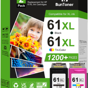 61 Ink Compatible for HP 61 Ink Cartridge Combo Pack for HP Ink 61 for Envy 4500 5530 4502 Printer ( Black,Tri-color)